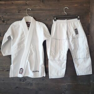 Elite Sports Youth BJJ Gi White Size 0 and C00 Brazilian Jiu Jitsu Uniform